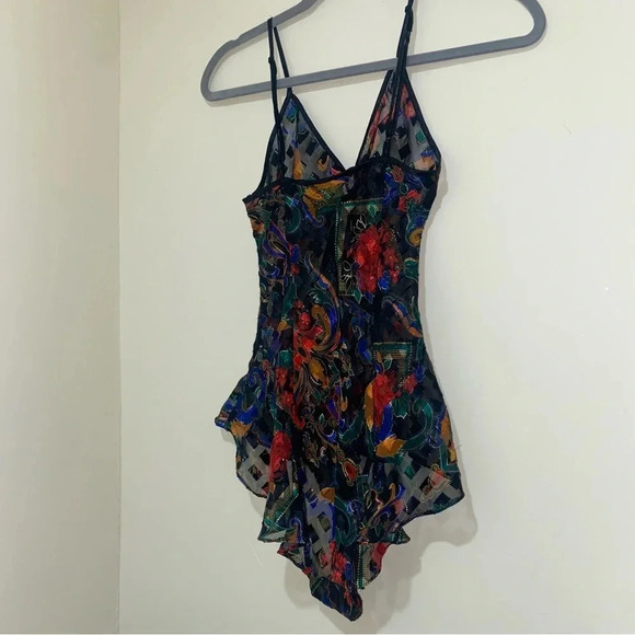 Vintage 80’s 90’s floral  Victoria Secret Gold Label One Piece bodysuit size XS - Picture 14 of 17